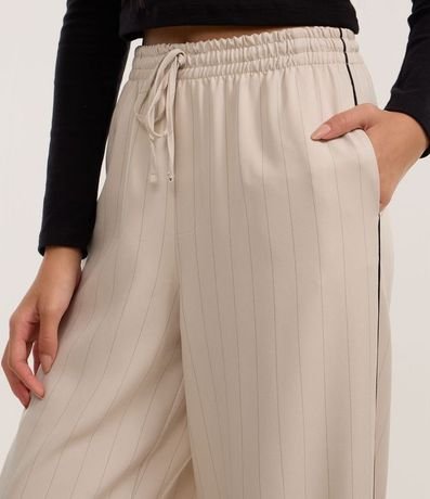 Pantalón Recto Sastrería con Riscas de Giz y Contraste Lateral 5