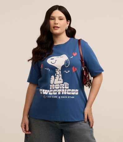 Remera en Algodón con Estampa Snoopy Curve & Plus Size