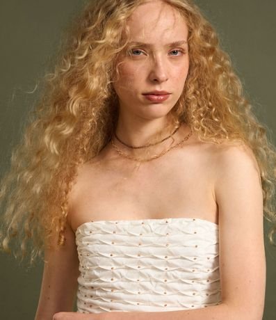 Blusa Cropped Sin Breteles con Aplicación de Abalorios 6