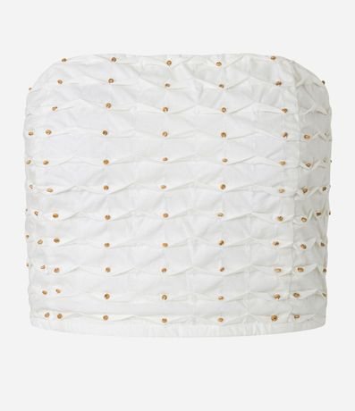 Blusa Cropped Sin Breteles con Aplicación de Abalorios 7