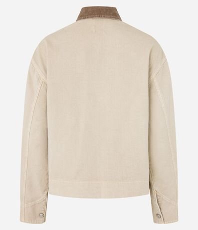 Campera Worker en Sarga con Cuello Contrastante 2