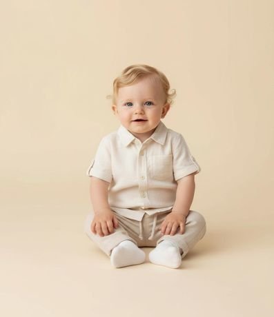 Camisa Infantil en Cambraia con Bolsillo - Talle 0 a 18 Meses