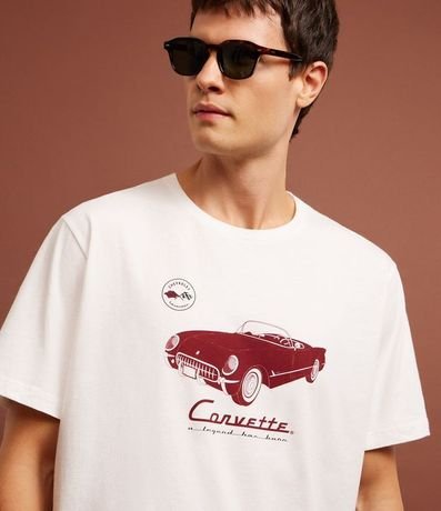 Remera Comfort en Algodón con Estampa de Carro Carro Corvette de Chevrolet 6