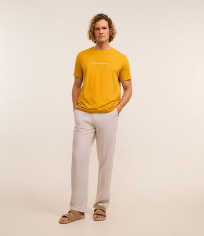 Remera Comfort en Algodón con Estampa Lettering y Escote Canoa 2