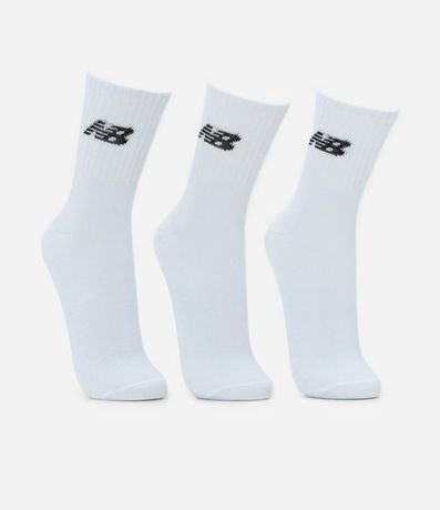 Kit 03 Pares de Medias con Caña Larga Estampa New Balance 2