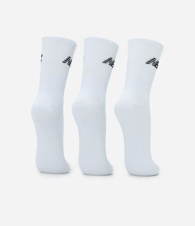 Kit 03 Pares de Medias con Caña Larga Estampa New Balance 3