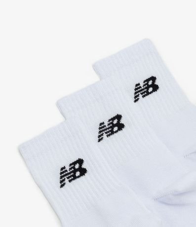 Kit 03 Pares de Medias con Caña Larga Estampa New Balance 4