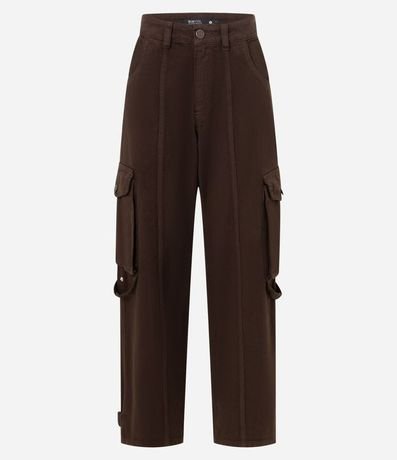Pantalón Recto en Jeans con Bolsillo Cargo