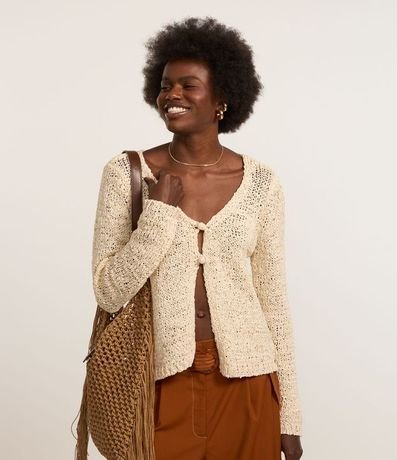 Cardigan en Punto con Dos Botones Delanteros