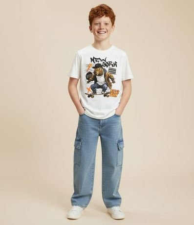 Remera Oversized Infantil con Estampa Carpincho Skater - Talle 5 a 14 años