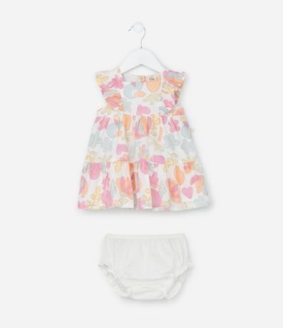 Vestido Infantil en Tricolina Volado y Bombacha - Talle 3 a 18 Meses 2