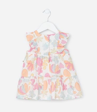 Vestido Infantil en Tricolina Volado y Bombacha - Talle 3 a 18 Meses 4