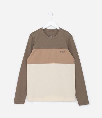 Remera Infantil en Malla Piquet con Blocos de Cores - Talle 5 a 10 años