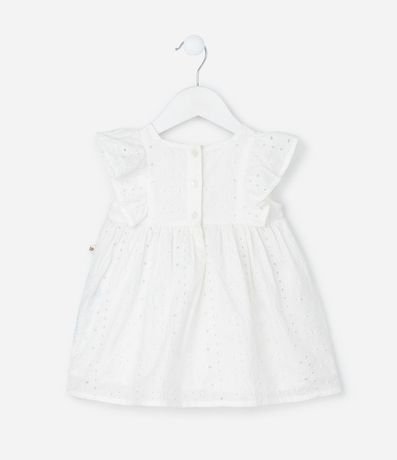 Vestido Infantil en Broderie con Volado y Bombacha - Talle 3 a 18 meses 4