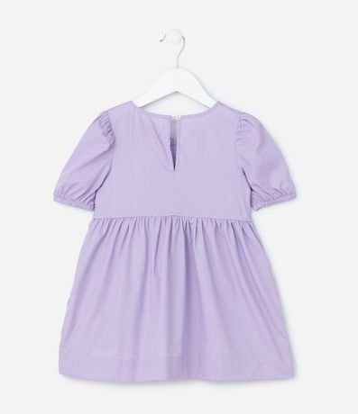 Vestido Infantil en Tricolina con Mangas Abullonadas y Lacitos - Talle 1 a 6 años 2