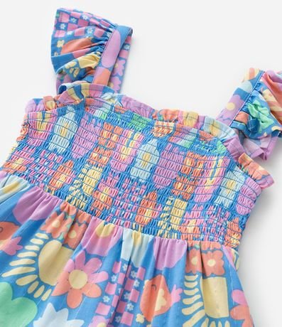 Vestido Infantil en Viscosa con Frufru y Estampa Divertida - Talle 1 a 6 años 5