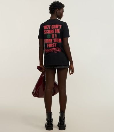 Remera T-shirt en Algodón con Estampa Lady Gaga Frente y Espalda 2