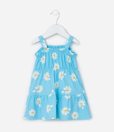 Vestido Infantil con Estampa de Margaritas - Talle 0 a 18 meses 3