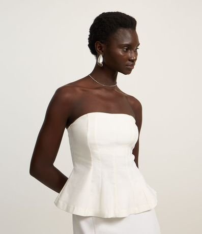 Blusa Peplum en Bengalina sin Asas