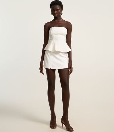 Blusa Peplum en Bengalina sin Asas 2