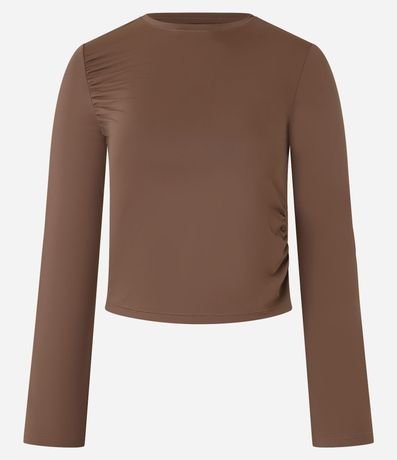 Blusa en Microfibra con Manga Godê y Fruncido 5