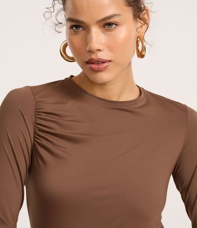 Blusa en Microfibra con Manga Godê y Fruncido 3