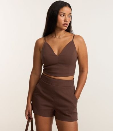 Short en Bengaline con Cremallera Tratorado en la Lateral 2