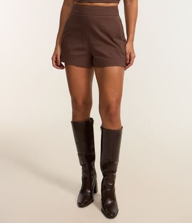 Short en Bengaline con Cremallera Tratorado en la Lateral 3