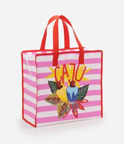 Bolsa de Compras Rayada con Estampa de Cajus 2