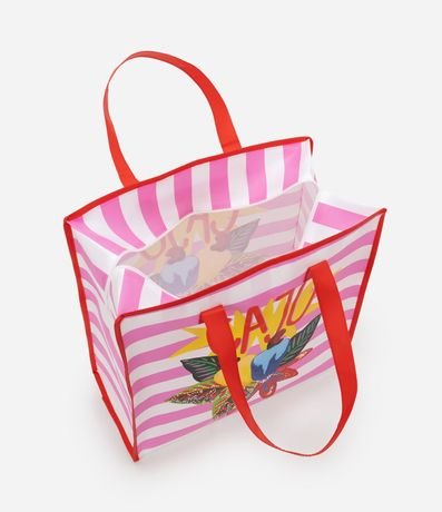 Bolsa de Compras Rayada con Estampa de Cajus 5