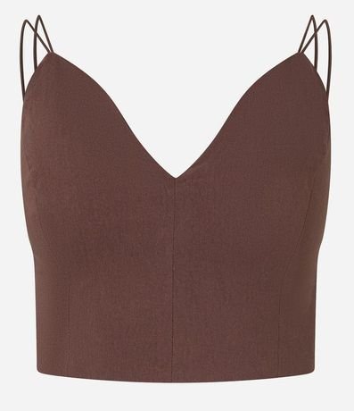 Blusa Cropped Corset en Bengalina con Escote V 7