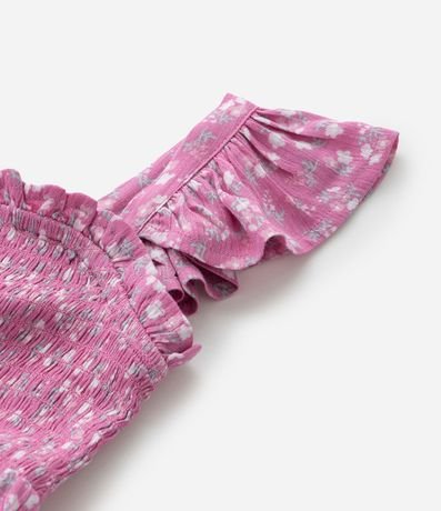 Vestido Infantil en Viscosa con Estampa de Flor y Volados - Talle 1 a 6 años 5