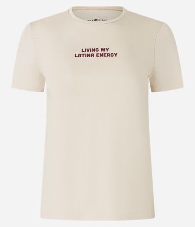 Blusa Baby Look en Algodón con Estampa Living My Latina Energy 4