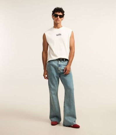 Pantalón Flare en Jeans con Lavado Dirty