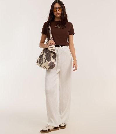 Blusa Baby Look en Algodón con Estampa Houston 2