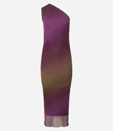 Vestido New Midi en Tule Degradé con Hombro Único 4