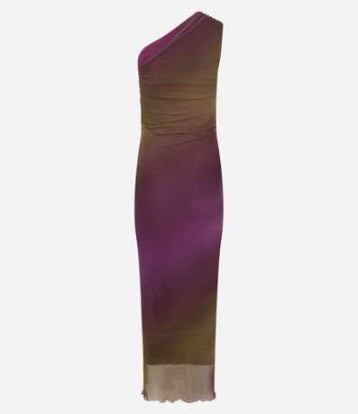 Vestido New Midi en Tule Degradé con Hombro Único 5