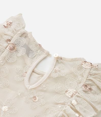 Vestido Infantil con Bordado Floral y Lentejuelas -Talle 1 a  6 años 4