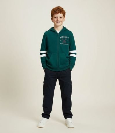 Saco Infantil en Techfleece con Estampa Minecraft - Talle 5 a 14 años