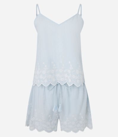 Pijama Short Doll en Algodón con Detalles Bordados 4