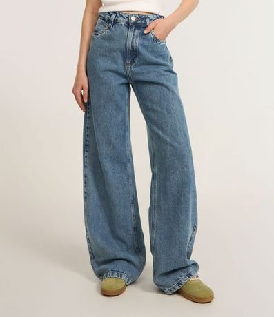 Pantalón Wide Leg en Jeans con Recorte en Canesú 3