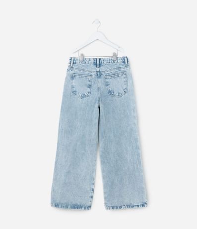 Pantalón Wide Leg Infantil en Jeans con Brillitos - Talle 5 a 14 años 2