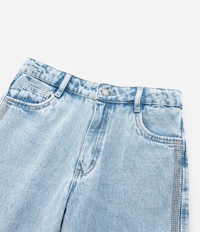 Pantalón Wide Leg Infantil en Jeans con Brillitos - Talle 5 a 14 años 5