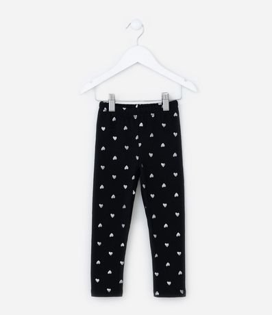Pantalón Legging Calentito con Estampa de Corazones - Talle 1 a 6 años