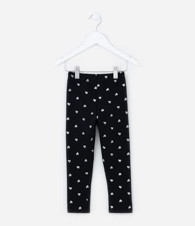 Pantalón Legging Calentito con Estampa de Corazones - Talle 1 a 6 años 2