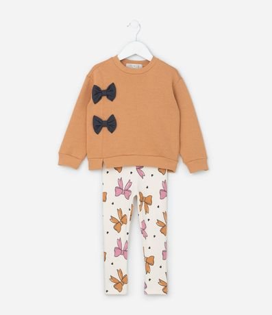 Conjunto Infantil con Lacitos Aplicados - Talle 1 a 6 años