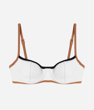 Bikini Top Media Taza en Microfibra Texturizada con Detalles Contrastantes 4