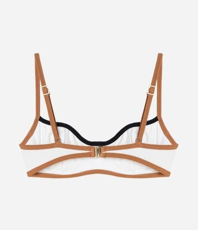 Bikini Top Media Taza en Microfibra Texturizada con Detalles Contrastantes 5