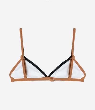 Bikini Top Triangulo Fixo en Microfibra Texturizada con Detalles Constrastantes 6
