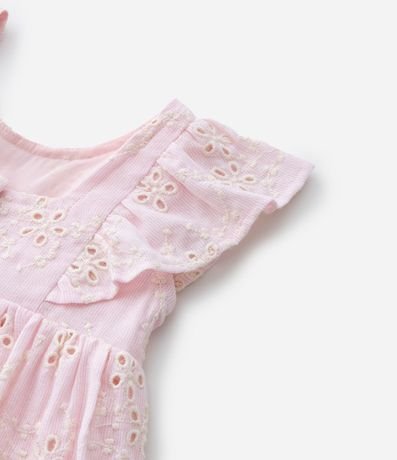 Vestido Infantil en Broderie con volados y Bombacha - Talle 3 a 18 Meses 7